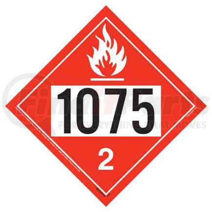 3357 by JJ KELLER - 1075 Placard - Division 2.1 Flammable Gas - 20 mil Polystyrene, Laminated