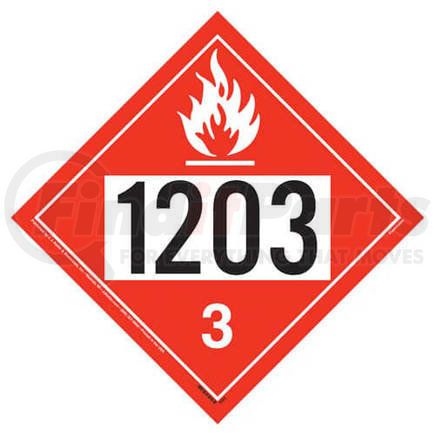 3387 by JJ KELLER - 1203 Placard - Class 3 Flammable Liquid - 4 mil Vinyl Permanent Adhesive