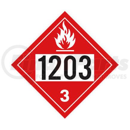 3388 by JJ KELLER - 1203 Placard - Class 3 Flammable Liquid - 4 mil Vinyl Removable Adhesive