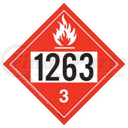 3404 by JJ KELLER - 1263 Placard - Class 3 Flammable Liquid - 4 mil Vinyl Removable Adhesive