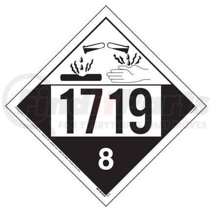 3421 by JJ KELLER - 1719 Placard - Class 8 Corrosive - 4 mil Vinyl Removable Adhesive
