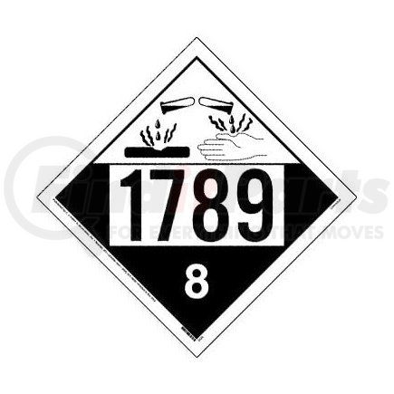 3432 by JJ KELLER - 1789 Placard - Class 8 Corrosive - 4 mil Vinyl Permanent Adhesive