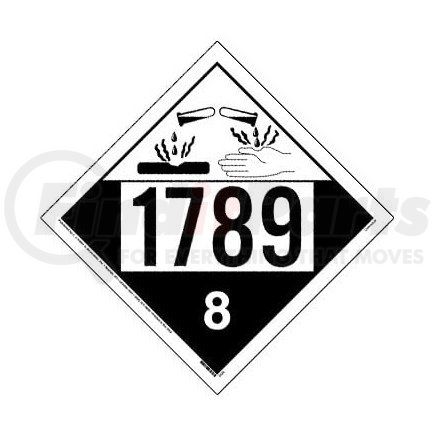3431 by JJ KELLER - 1789 Placard - Class 8 Corrosive - 176 lb Polycoated Tagboard