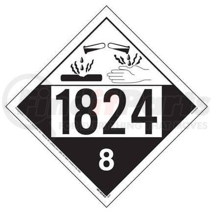 3447 by JJ KELLER - 1824 Placard - Class 8 Corrosive - 176 lb Polycoated Tagboard