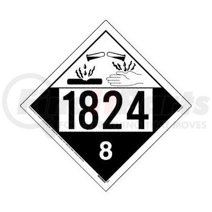 3449 by JJ KELLER - 1824 Placard - Class 8 Corrosive - 4 mil Vinyl Permanent Adhesive