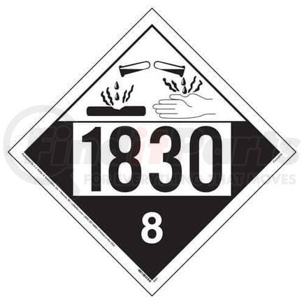 3451 by JJ KELLER - 1830 Placard - Class 8 Corrosive - Polycoated Tagboard