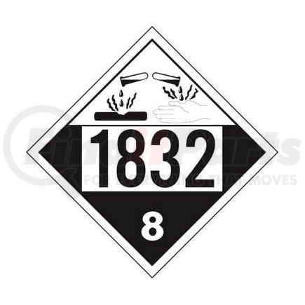 3456 by JJ KELLER - 1832 Placard - Class 8 Corrosive - Polycoated Tagboard