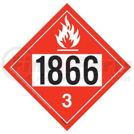 3467 by JJ KELLER - 1866 Placard - Class 3 Flammable Liquid - 4 mil Vinyl Removable Adhesive