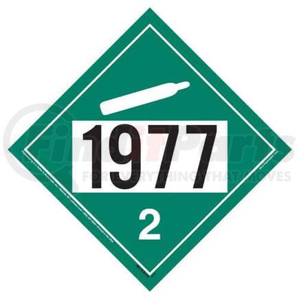 3472 by JJ KELLER - 1977 Placard - Division 2.2 Non-Flammable Gas - 4 mil Vinyl Permanent Adhesive