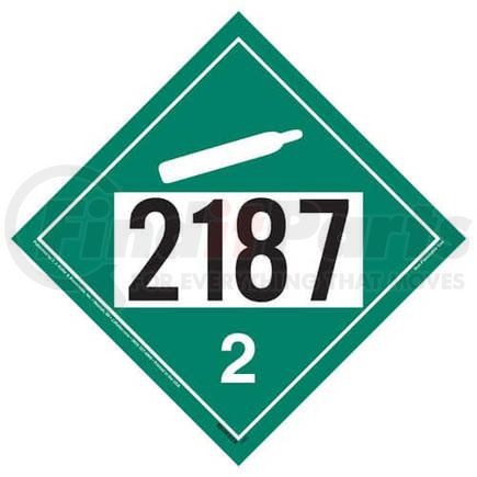 3495 by JJ KELLER - 2187 Placard - Division 2.2 Non-Flammable Gas - 4 mil Vinyl Permanent Adhesive