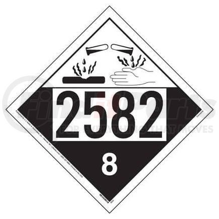 3503 by JJ KELLER - 2582 Placard - Class 8 Corrosive - 4 mil Vinyl Permanent Adhesive