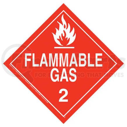 357 by JJ KELLER - Division 2.1 Flammable Gas Placard - Worded - 176 lb Polycoated Tagboard