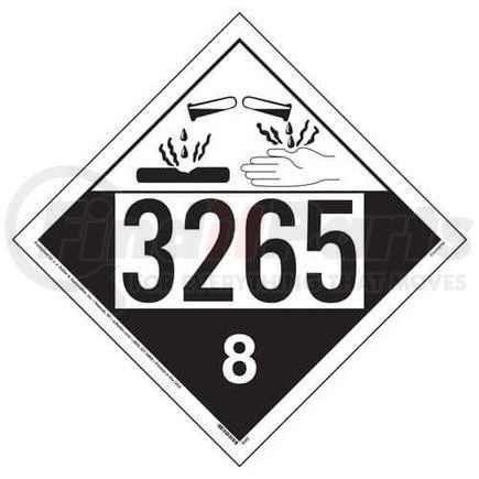 3583 by JJ KELLER - 3265 Placard - Class 8 Corrosive - 4 mil Vinyl Permanent Adhesive