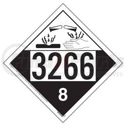 3585 by JJ KELLER - 3266 Placard - Class 8 Corrosive - 4 mil Vinyl Permanent Adhesive