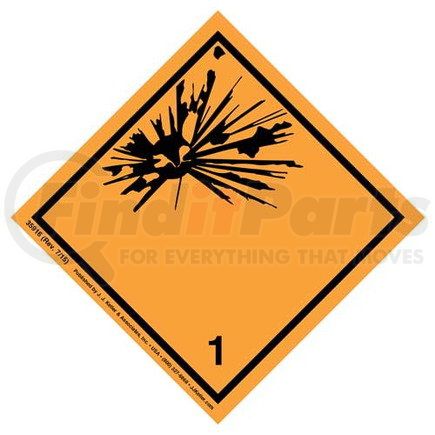 35916 by JJ KELLER - Explosives Label - Class 1, Subsidiary Risk - Poly - Roll of 500