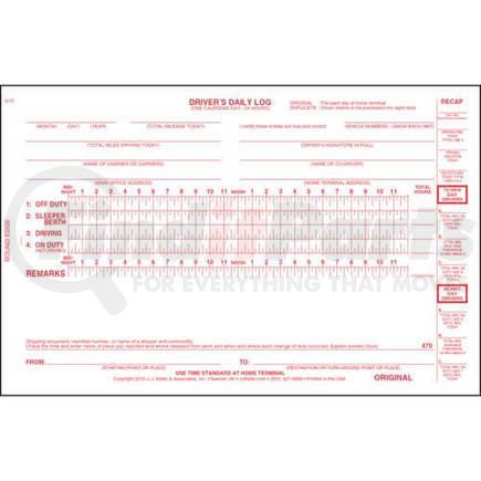 470 by JJ KELLER - Bus Driver's Daily Log Book, 2-Ply, w/Carbon, w/Daily Recap and Detailed DVIR - Stock - Stock Log