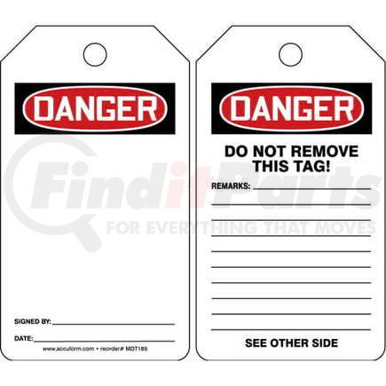 47545 by JJ KELLER - Danger: Blank - OSHA Safety Tag - Plastic, 25 per pack