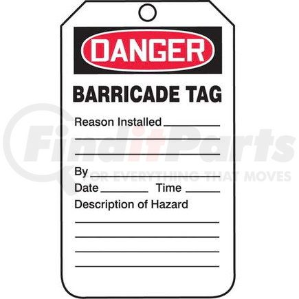 47616 by JJ KELLER - Danger: Barricade Tag - OSHA - Plastic, 5 per pack
