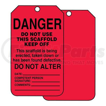 47648 by JJ KELLER - Danger: Do Not Use This Scaffold Keep Off - Safety Tag - Plastic, 5 per pack