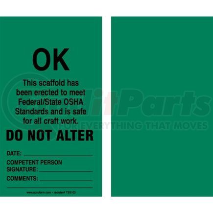 47654 by JJ KELLER - OK: Do Not Alter - Safety Tag - Cardstock, 5 per pack
