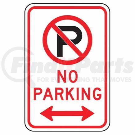 47662 by JJ KELLER - No Parking Sign with Icon & Arrow - Engineer Grade Reflective Aluminum, 18" x 12"