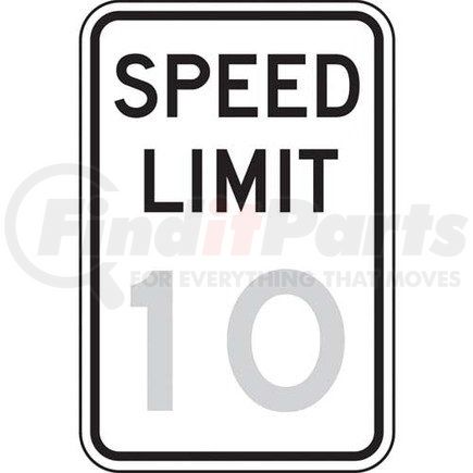 47678 by JJ KELLER - Speed Limit 10 Sign - High Intensity Prismatic Aluminum, 18 " x 12"