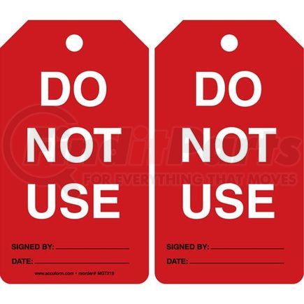 47582 by JJ KELLER - Do Not Use - Safety Tag - Cardstock, 5 per pack