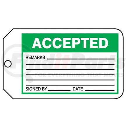 47591 by JJ KELLER - Accepted - Safety Tag - Cardstock, 25 per pack