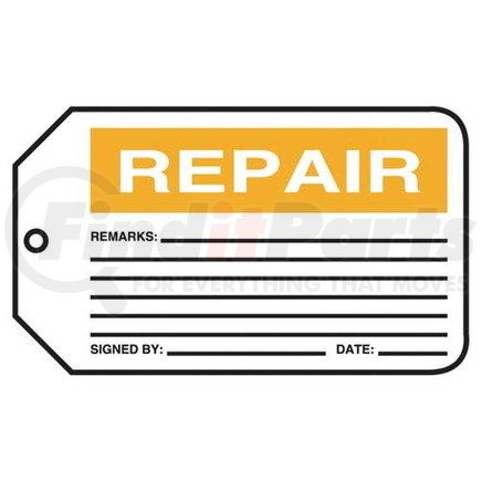 47605 by JJ KELLER - Repair - Safety Tag - Plastic, 25 per pack