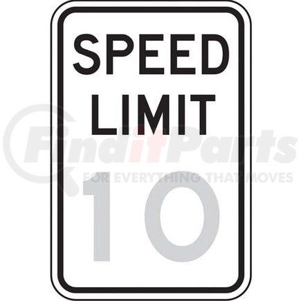 47681 by JJ KELLER - Speed Limit 10 Sign - Engineer Grade Reflective Aluminum, Size: 24" x 18"