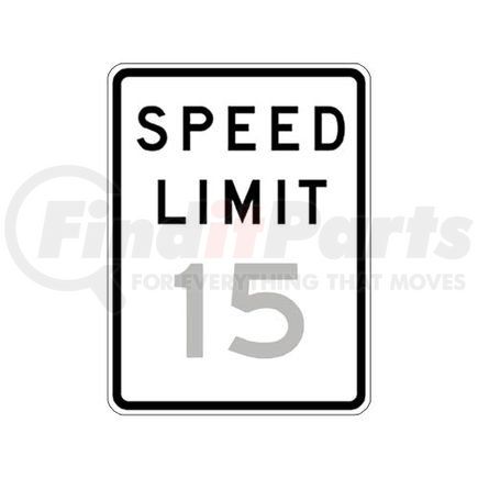 47684 by JJ KELLER - Speed Limit 15 Sign - High Intensity Prismatic Aluminum, 24 " x 18"