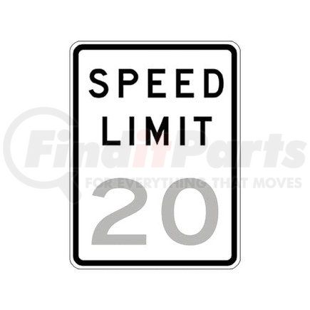 47686 by JJ KELLER - Speed Limit 20 Sign - High Intensity Prismatic Aluminum, 18 " x 12"