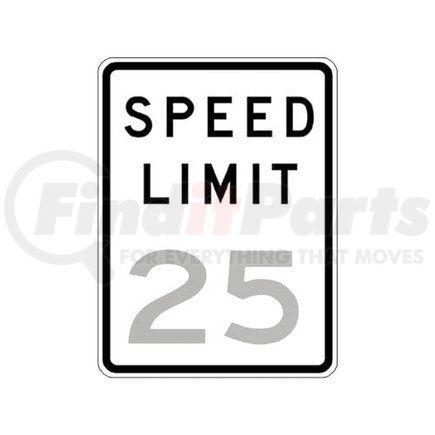 47693 by JJ KELLER - Speed Limit 25 Sign - Engineer Grade Reflective Aluminum, 24" x 18"