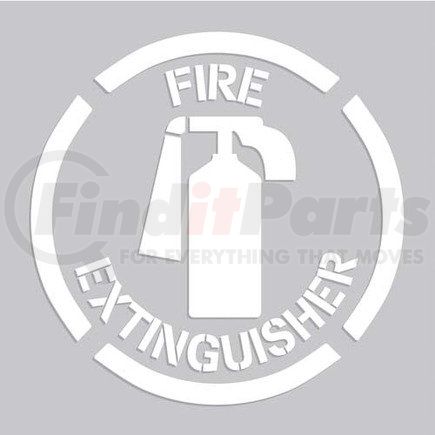 47717 by JJ KELLER - Fire Extinguisher - Floor Stencil - Plastic, 24" x 24"