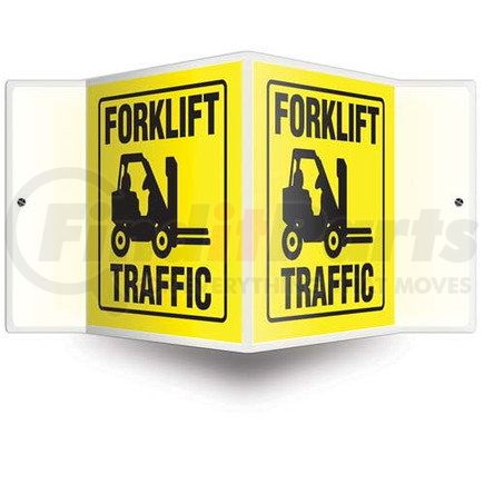 47719 by JJ KELLER - Forklift Traffic Sign - 3D Projection - High Impact Plastic, 3D (6" x 5" Panel)