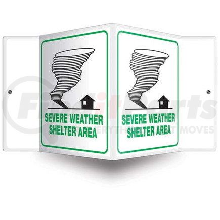 47720 by JJ KELLER - Severe Weather Shelter Sign - 3D Projection - High Impact Plastic, 3D (6" x 5" Panel)