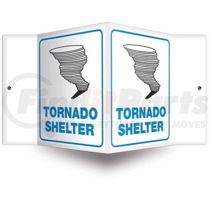 47721 by JJ KELLER - Tornado Shelter Sign - 3D Projection - High Impact Plastic, 3D (6" x 5" Panel)