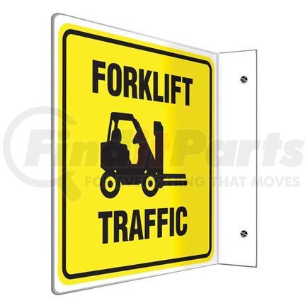 47722 by JJ KELLER - Forklift Traffic Sign - Projection - High Impact Plastic, 90D (8" x 8" Panel)