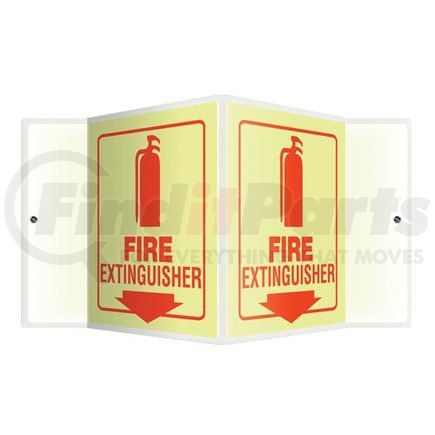47726 by JJ KELLER - Fire Extinguisher Sign - 3D Projection, Glow In The Dark - Lumi-Glow Plastic, 3D (6" x 5" Panel)