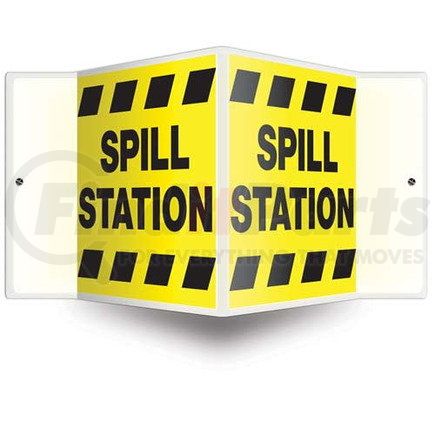 47730 by JJ KELLER - Spill Station Sign - 3D Projection - High Impact Plastic, 3D (6" x 5" Panel)