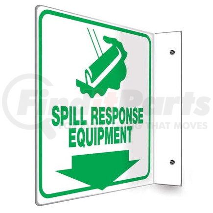 47739 by JJ KELLER - Spill Response Equipment Sign - Projection - High Impact Plastic, 90D (8" x 8" Panel)