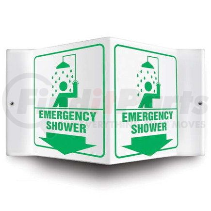 47743 by JJ KELLER - Emergency Shower Sign - 3D Projection - High Impact Plastic, 3D (6" x 5" Panel)