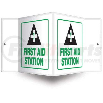 47750 by JJ KELLER - First Aid Station Sign - 3D Projection - High Impact Plastic, 3D (6" x 5" Panel)