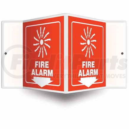 47751 by JJ KELLER - Fire Alarm Sign - 3D Projection - High Impact Plastic, 3D (6" x 5" Panel)