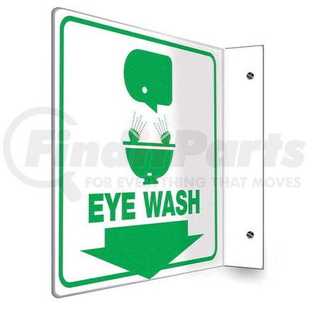 47752 by JJ KELLER - Eye Wash Sign - Projection - High Impact Plastic, 90D (8" x 8" Panel)