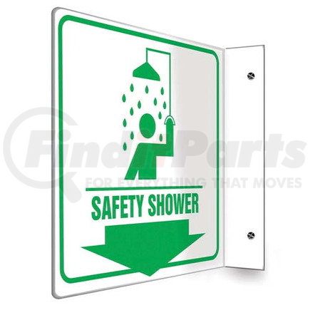 47753 by JJ KELLER - Safety Shower Sign - Projection - High Impact Plastic, 90D (8" x 8" Panel)