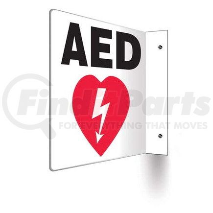 47755 by JJ KELLER - AED Sign - Projection - High Impact Plastic, 90D (8" x 8" Panel)
