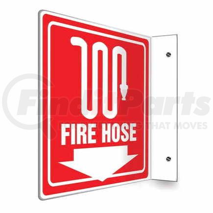 47759 by JJ KELLER - Fire Hose Sign - Projection - High Impact Plastic, 90D (8" x 8" Panel)