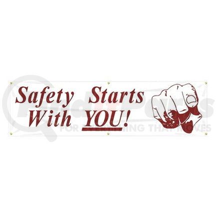 47780 by JJ KELLER - Safety Starts With You Banner - Reinforced Vinyl, 28" x 8'