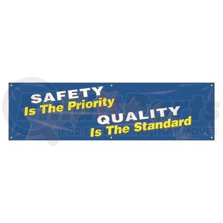 47781 by JJ KELLER - Safety Is the Priority, Quality Is the Standard Banner - Reinforced Vinyl, 28" x 8'